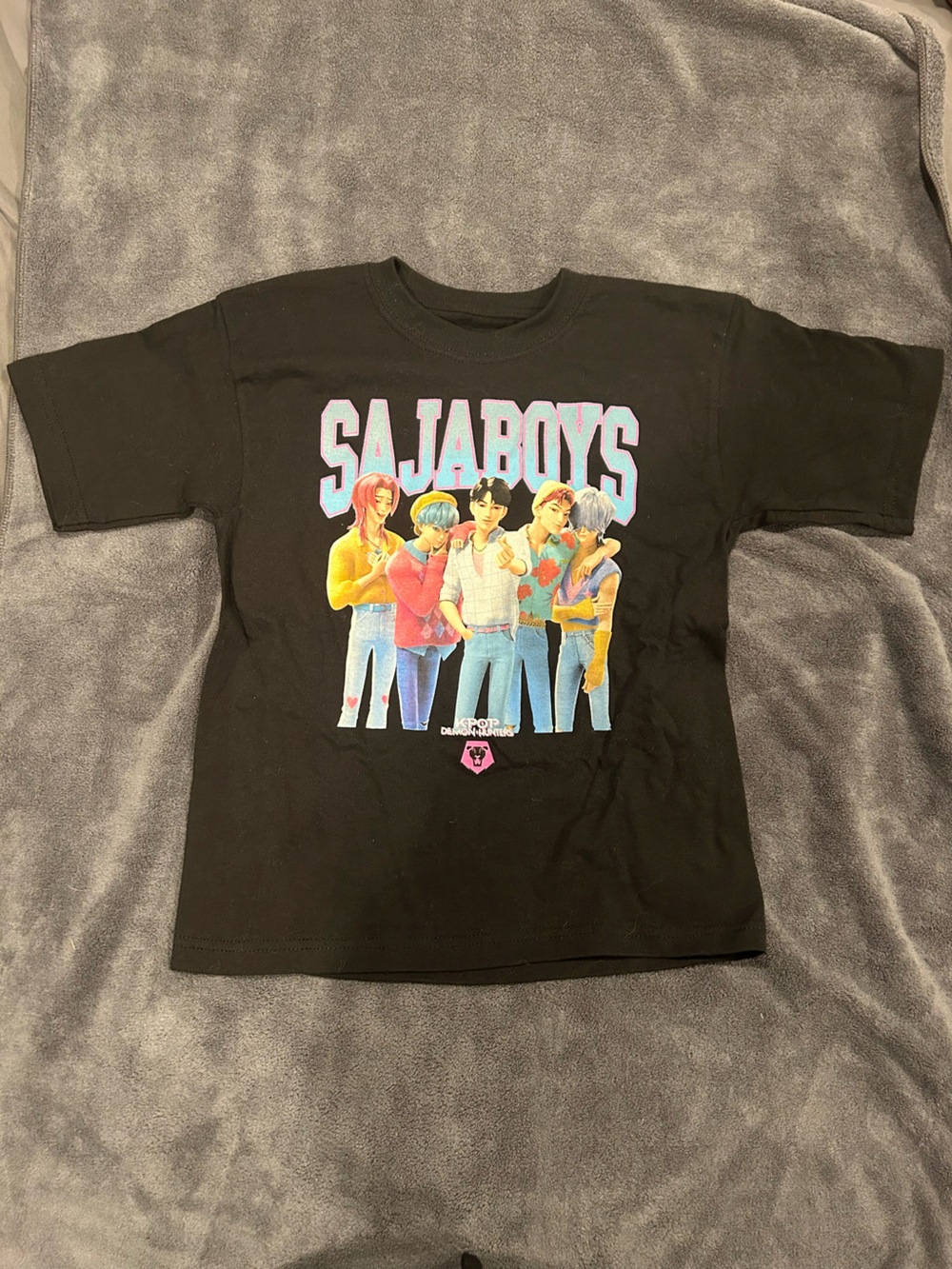 Sajaboys Black Graphic Kids T-Shirt